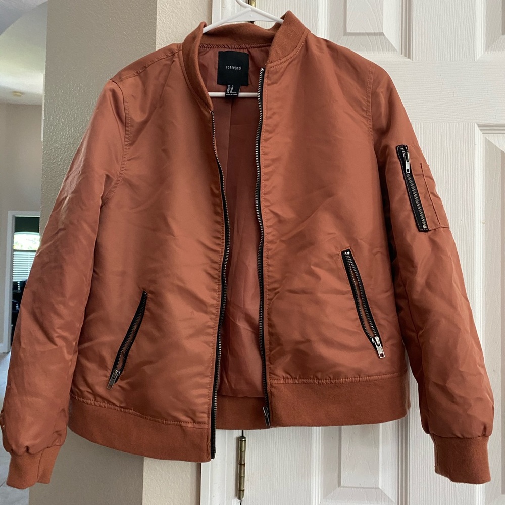 Orange/Brown Forever 21 - Bomber Jacket Medium